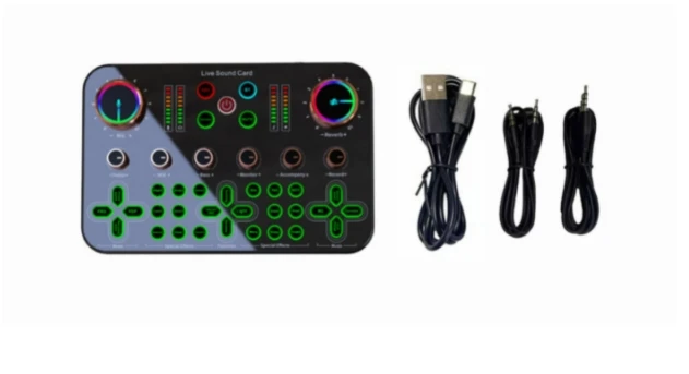 Kartu Suara Mikrofon 48V Profesional DJ16 Mixer Audio Siaran Langsung untuk Peralatan Bernyanyi Karaoke Ponsel K600