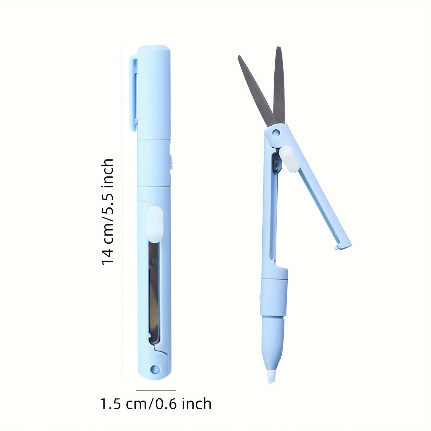 1pc Creative Folding Portable 2-in-1 Pen Style Scissors with Ceramic Penblade for Home, School, DIY Crafts and Travel