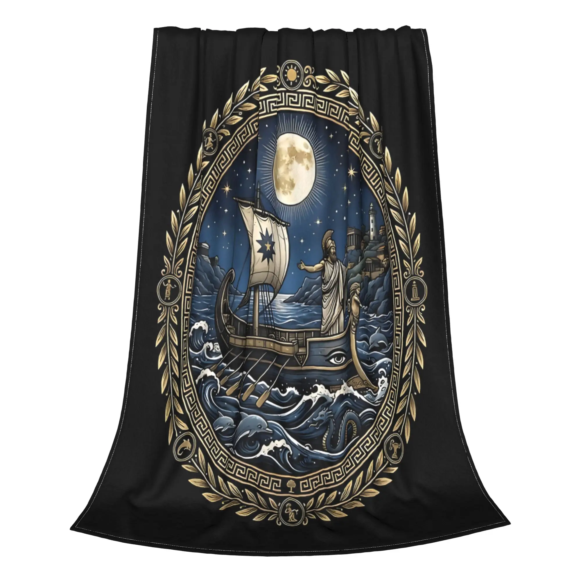 1PC Odysseus Ithaca Journey Greek Mythology  Winter Blankets for Adults Bedding Home Interior Sofa Knee