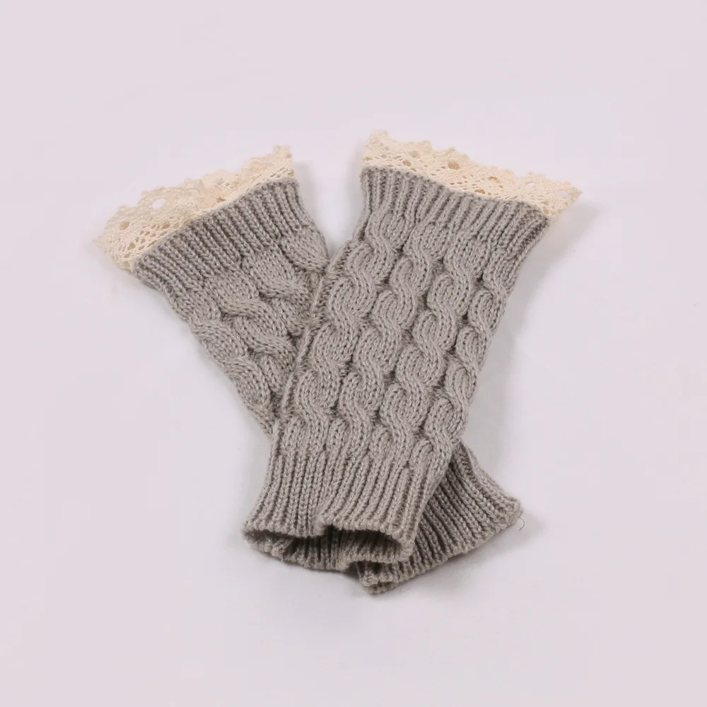 New Lace Fingerless Gloves Women\'s Gloves Winter Warm Cute Student Writing Typing Half Finger Acrylic Knitted Glove Mittens y2k