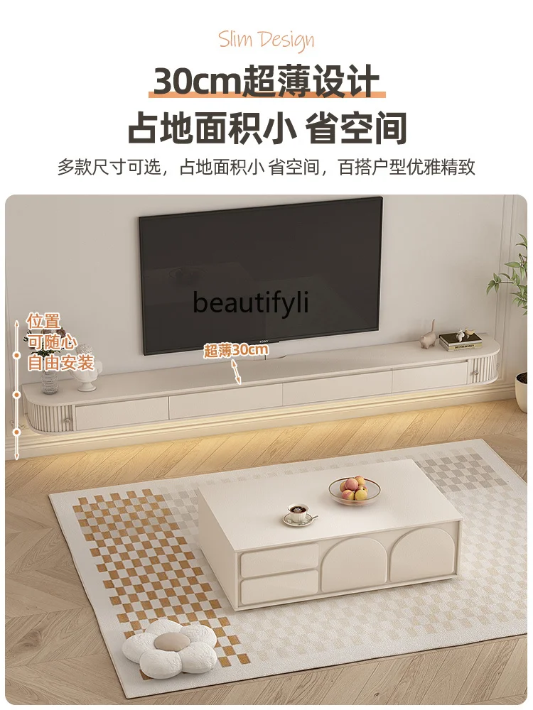 Hanging TV Background Wall Closet Living Room Home Suspension TV Stand Blocking Socket