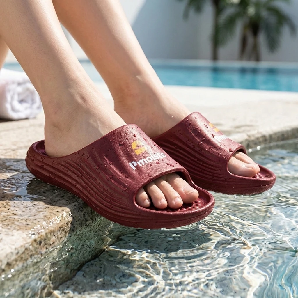 

Women's Slipper Stripe EVA Sole Massage Non Slip One Piece Soft Lightweight Comfortable Pool Bathroom Shoes