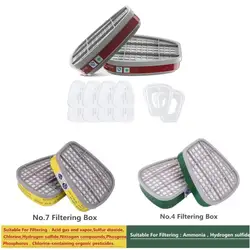 6001/6002/6004 Cartridge Box 5N11 Cotton Filters Set For 6200/7502/6800 Dust Gas Masks Chemical Painting Spraying Respirator