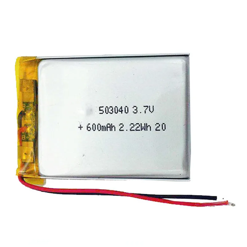 

2/5/10/20 Pcs 3.7V 600mAh 503040 Lithium Polymer Ion Battery 2.0mm JST Connector