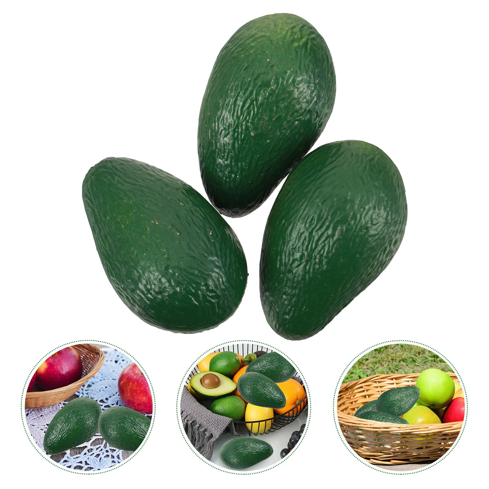 

6 Pcs Artificial Avocado Lifelike Fruits Home Decoration Plastic naments Child Play Fruit Basket Kitchen Display Decor