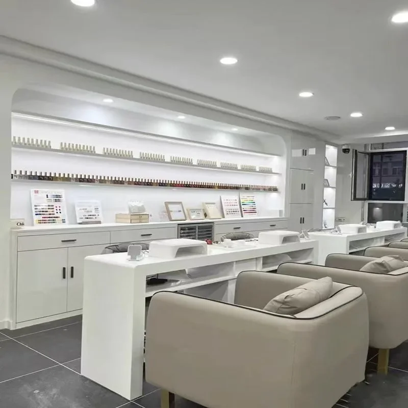 ميسا دي مانيكير كراسي التجميل الاستقبال مانيكير الجدول صالون مكتب مسمار التكنولوجيا اللوحي الغرور ماكياج مكتب Nageltisch