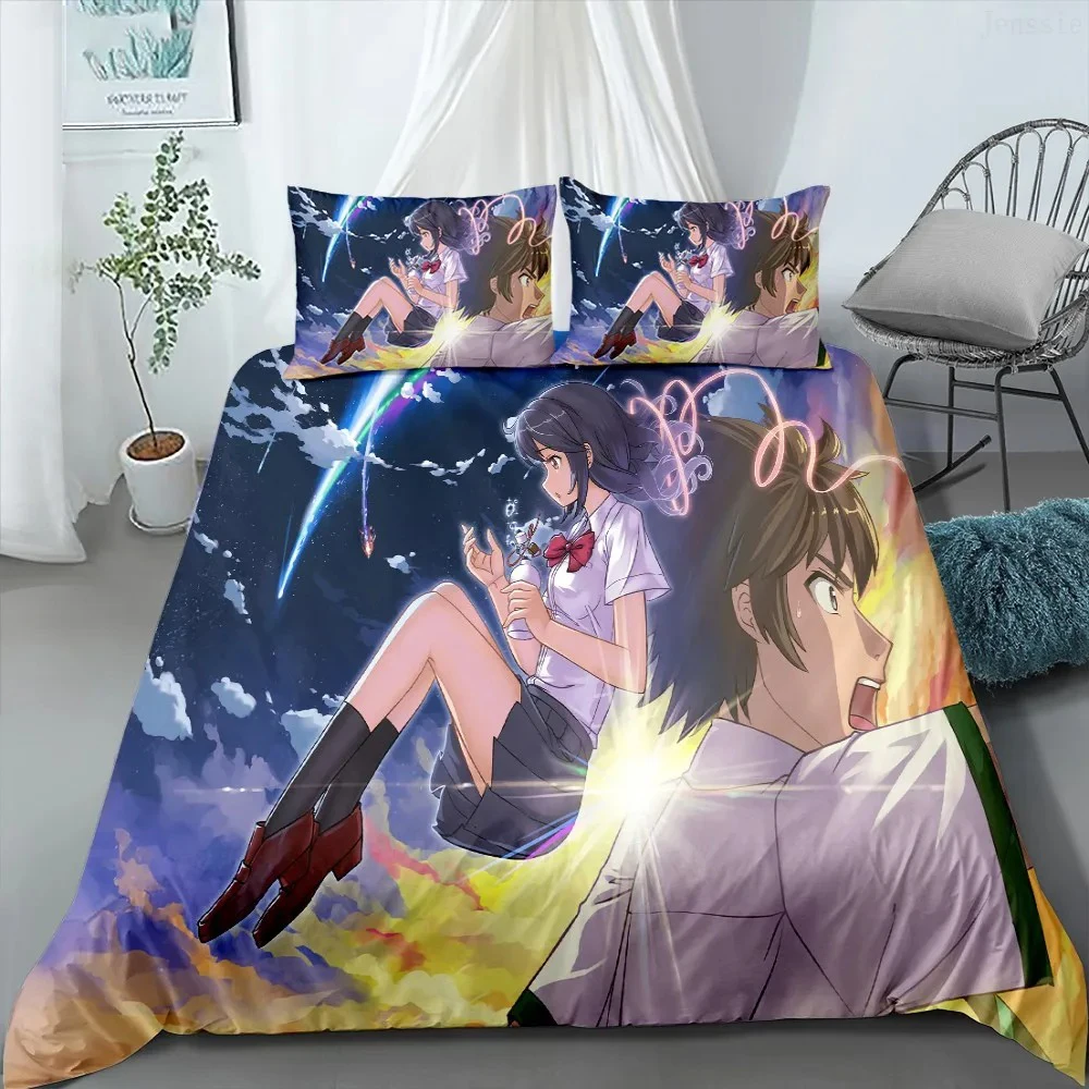 phechion Anime Your Name 3D Print Bedding Set Duvet Covers Pillowcases One Piece Comforter Bedding Sets Bedclothes Bed K214