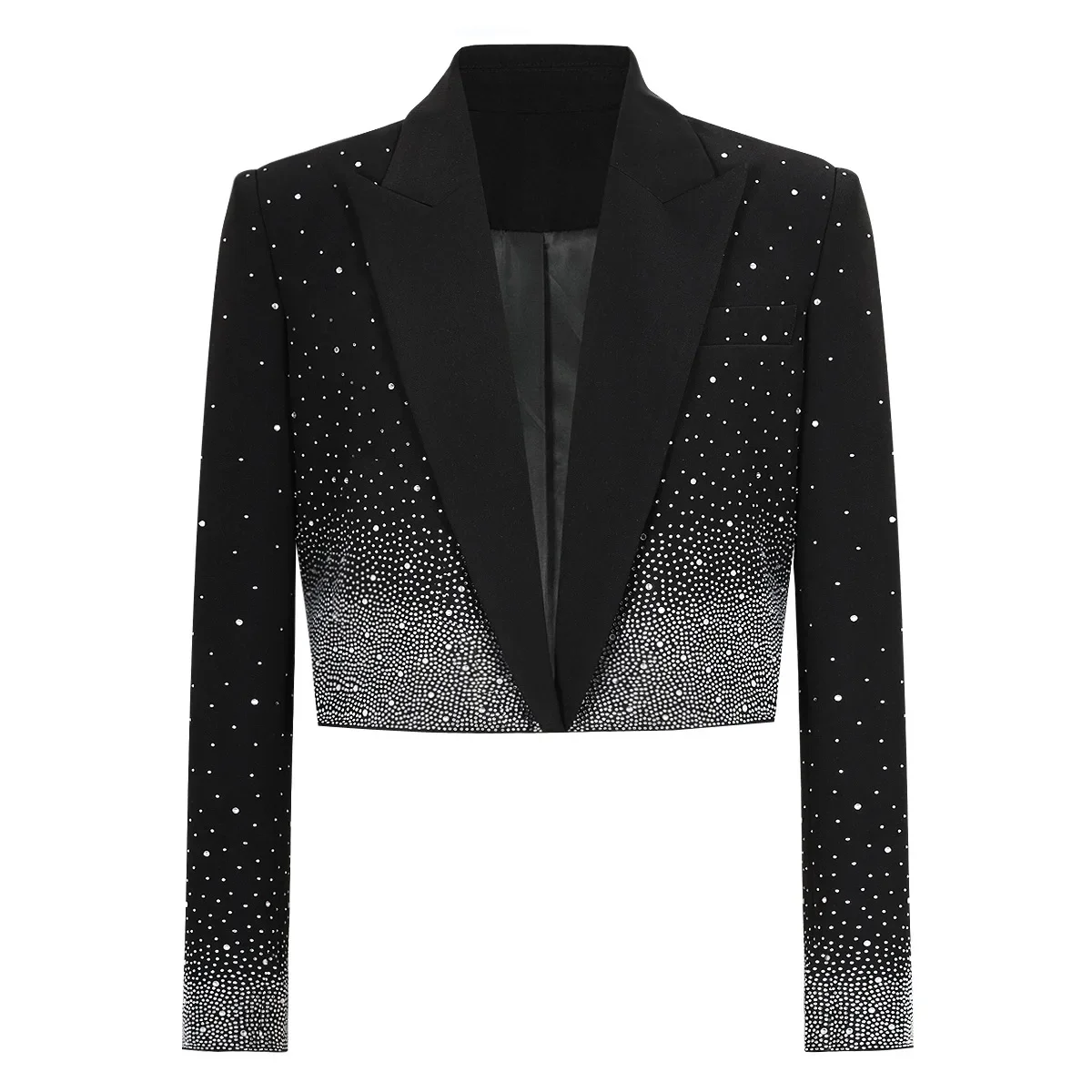 

2025 Autumn Outerwears Short Diamond-studded Women's Blazers Elegant Formal Jackets Long Sleeves Office Lady Suit Coats