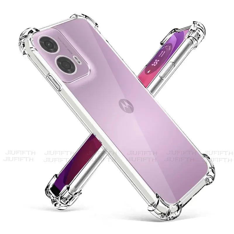 Para Motorola Moto E14 funda transparente a prueba de golpes fundas de teléfono suaves de silicona MotoE14 Mota E 14 13 E13 MotoE13 funda protectora trasera transparente