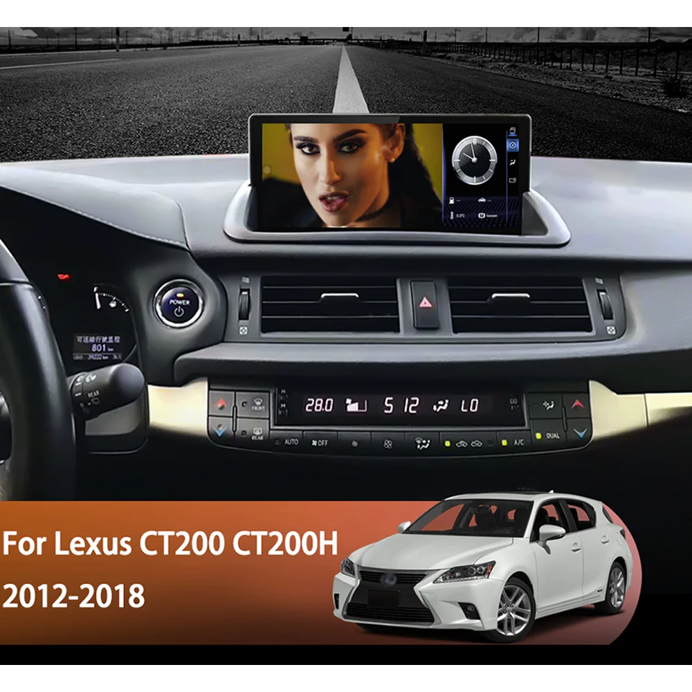 8GB+128GB Car Radio Video Players For Lexus CT200 CT200H 2012-2018 IPS Screen 2 Din Android 11 Stereo GPS Navigation Carplay DVD