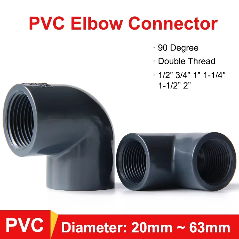 

Black PVC Pipe Connector 20~110mm Elbow Tee Joint Aquarium Tank Water Supply Drainage End Cap Connectors DIY Irrigation Fittings