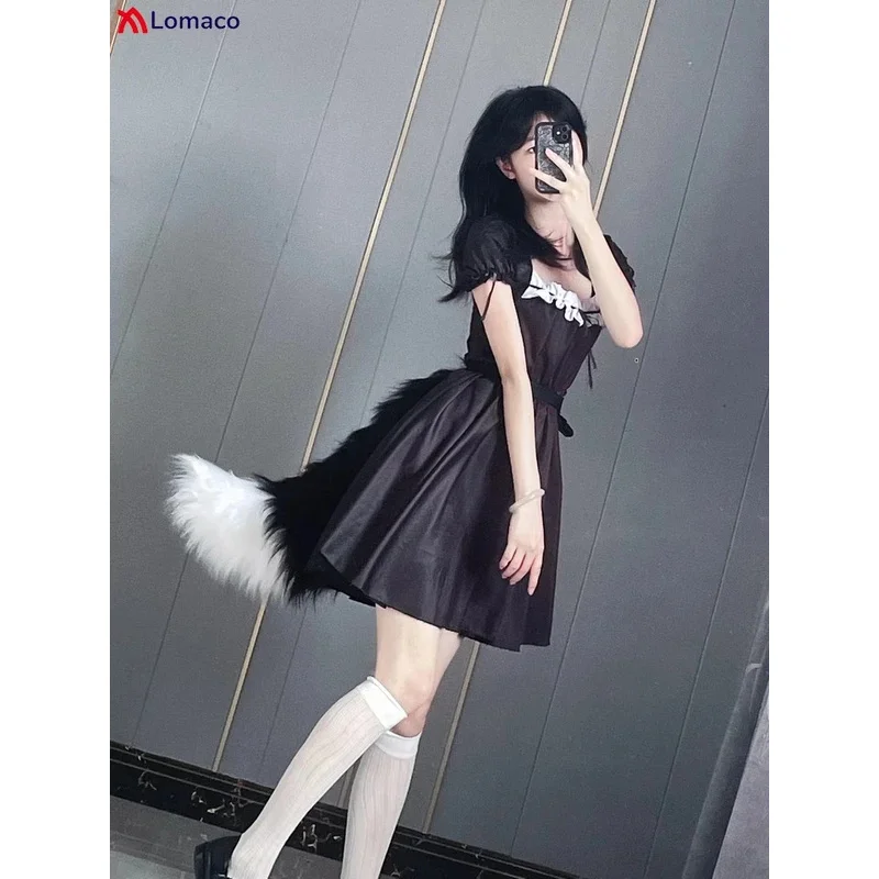 CyAdjustable حزام الثعلب الذيل Kawaii الذئب ذيل الكلب تأثيري اكسسوارات حفلة 70 سنتيمتر فروي الذيل تأثيري حلي الدعائم فتاة فو الفراء Ta