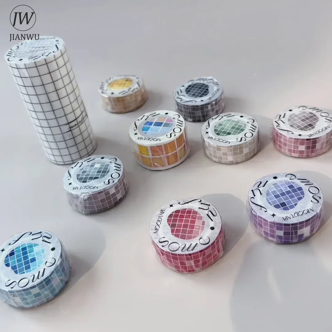 JIANWU 15mm*500cm Simple Plaid Basics Material Decor Washi Tape Creative DIY Journal Scrapbooking Collage Stationery