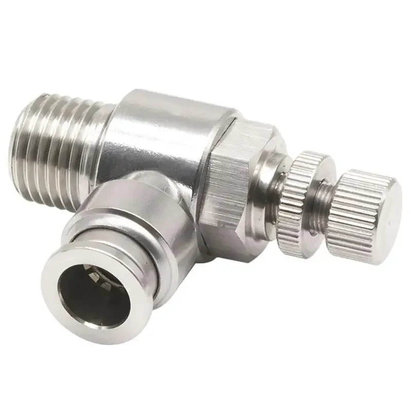 HLH SL6-M5 SL6-01 02 SL8-01 304 Pneumatic Fitting Stainless Steel Throttle Valve Pressure Reduce Control Regulating SL10-02 SL12