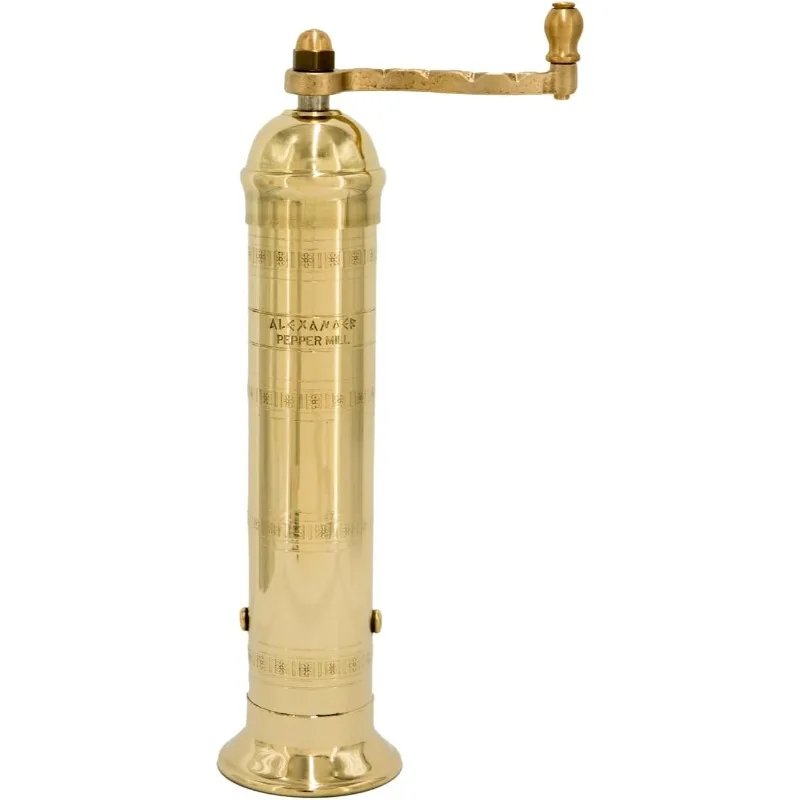 

Pepper Mill 9 Inch Tall | European Pepper Mill Grinder with Crank Handle | Manual Pepper Grinder | Peppercorn