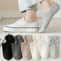 6/12 Pairs Women's Solid Color Fine Stripe Boat Socks Fashionable Simple Soft Comfortable Sweat Absorbing Breathable Casual Socks
