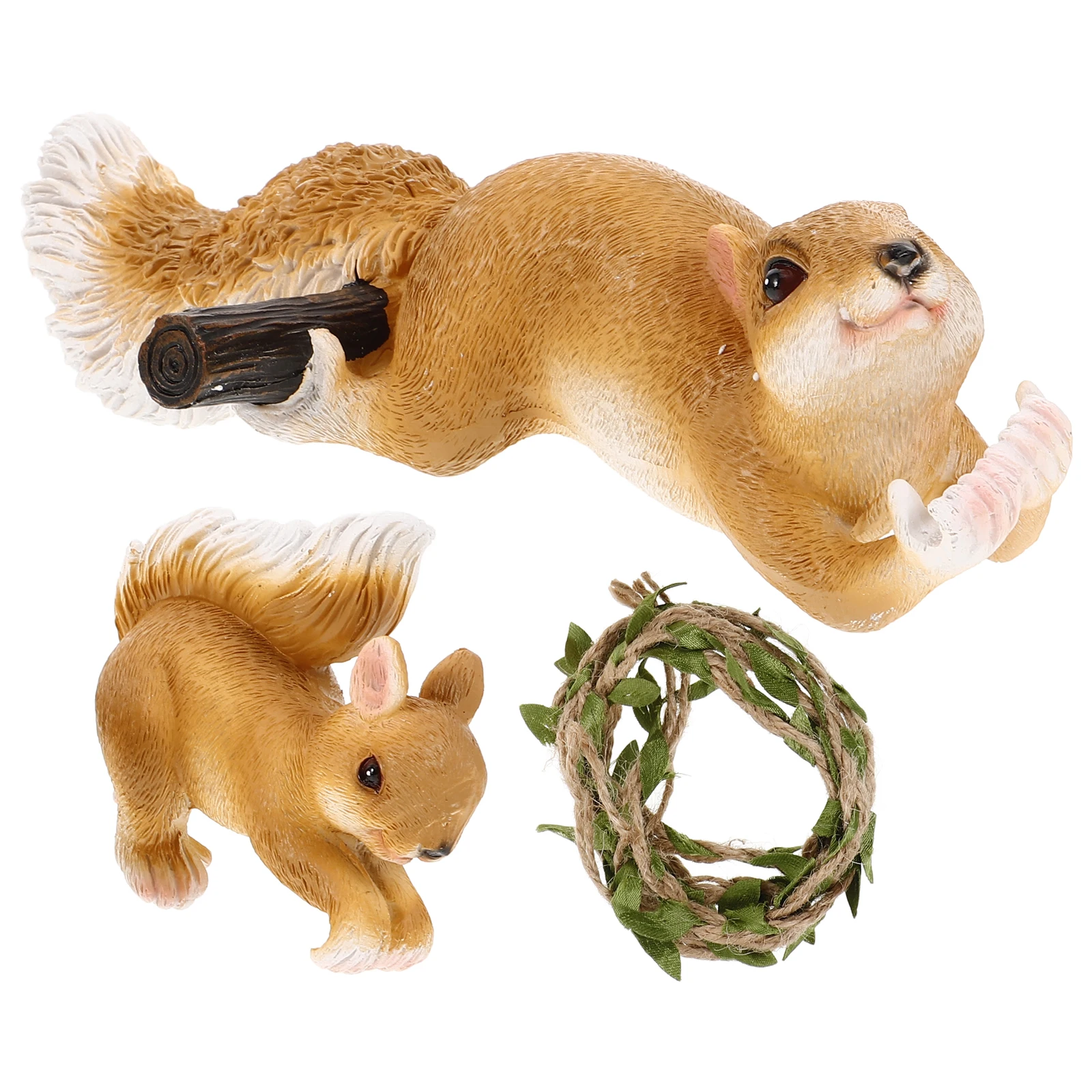 

Squirrel Pendant Decor Garden Statue Hanging Figure Flower Pot Ornament Courtyard Resin Flax Rope Durable Holiday Gift Family
