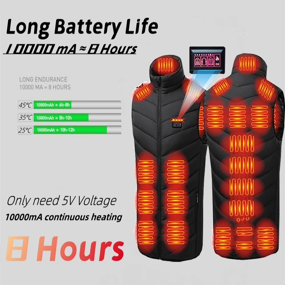 21 Areas Heated Vest Men Electric Heating Vest Usb Heated Jacket Heated Vest Women Heated Bodywarmer Heated Down Jacket Winter