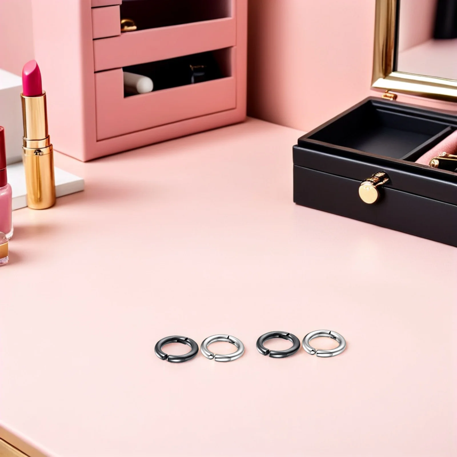 

8Pcs Ear Cuffs No Piercing Hypoallergenic Clip on Earrings Round Circle Design for Men Women Fashionable Unisex Jewelry