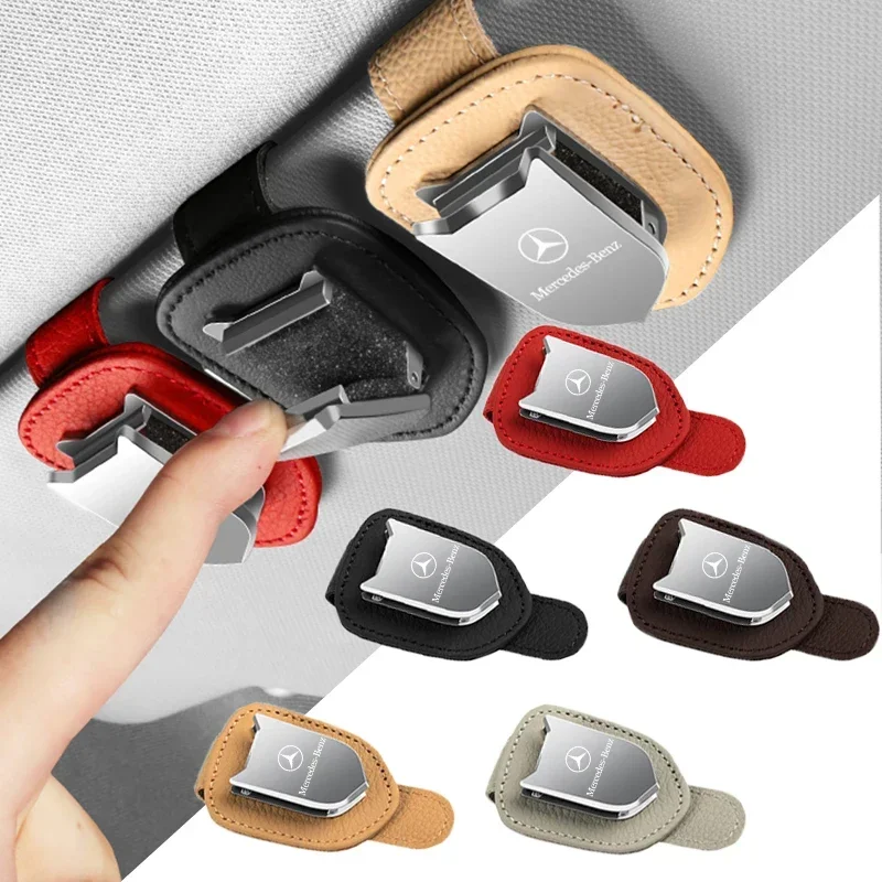 Auto Sun Visor Glasses Box Sunglasses Clip Card Ticket Holder Stand for Mercedes Benz W212 W213 AMG W204 W211W168 W205 W210 W124