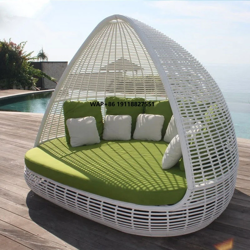 

Modern Metal Portable Outdoor Sofa Bed with Cushions for Villa Hotel Courtyard Leisure Sun
