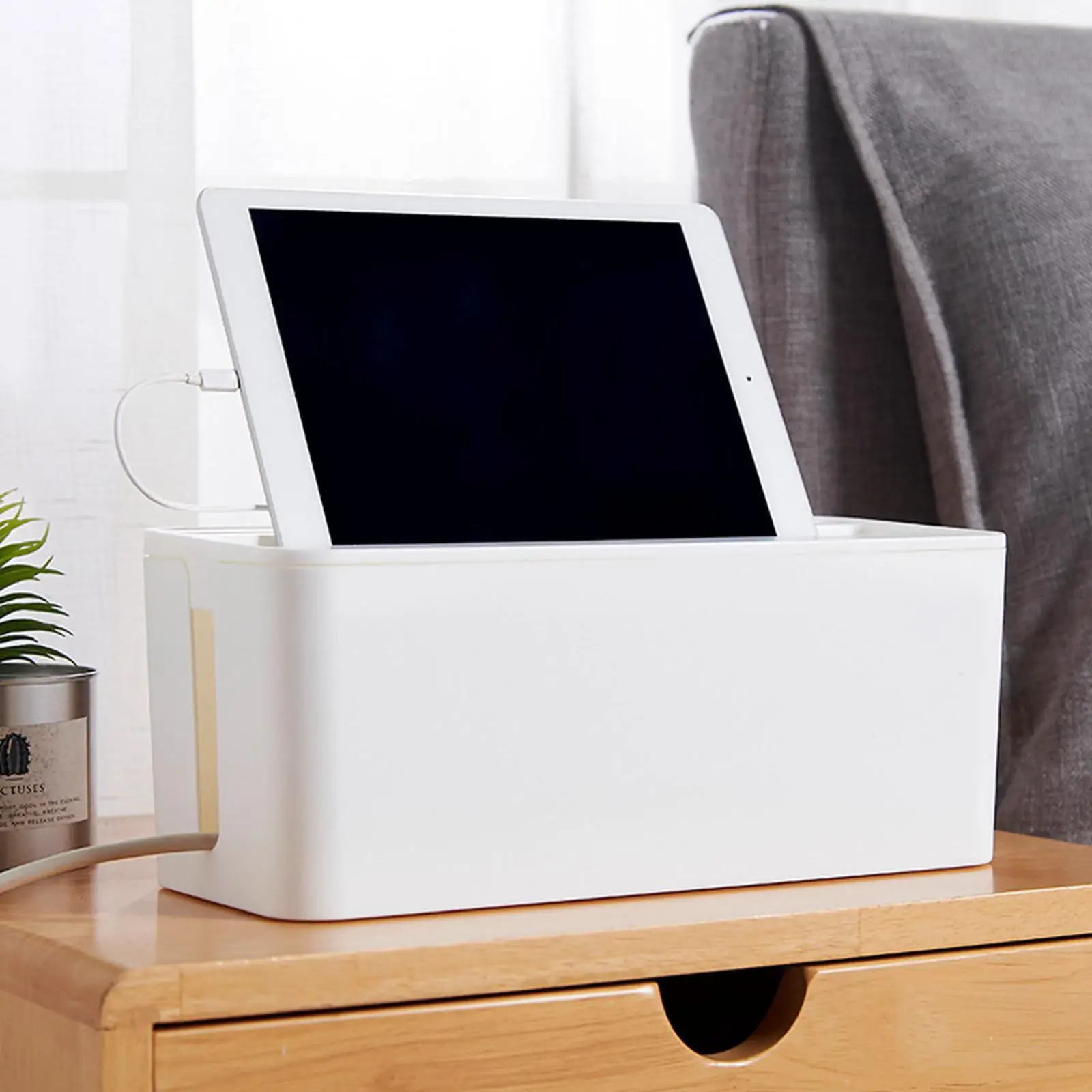 Cable Management Box Cord Cover Box Lightweight Practical Multifunction Protection Organizer for Loose Wires TV Living Room