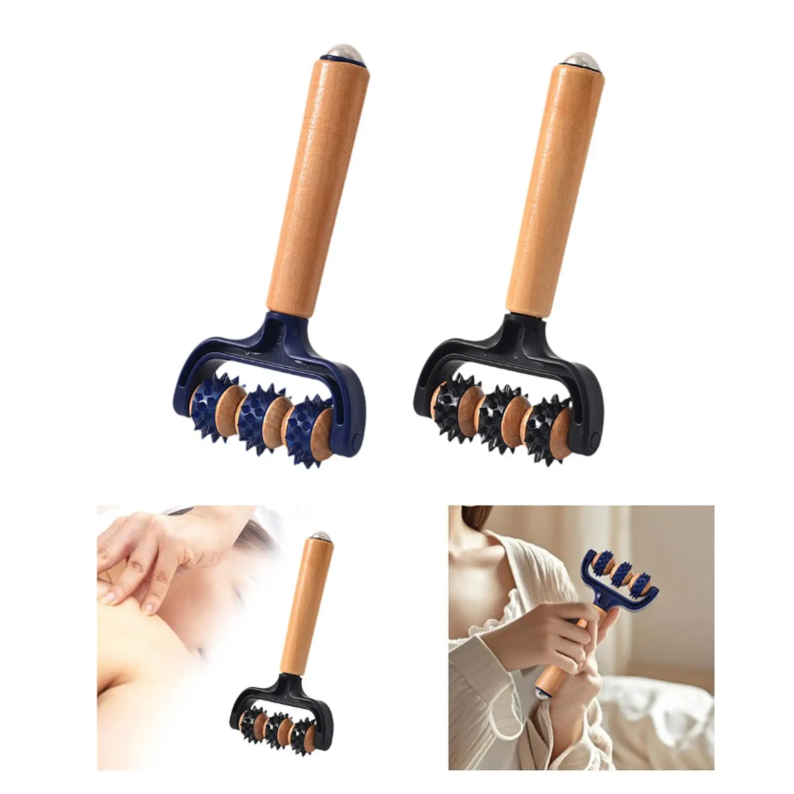 T forma massageador três cabeças multiuso acessórios de massagem ferramenta rolo muscular para suporta saúde da pele volta redução celulite