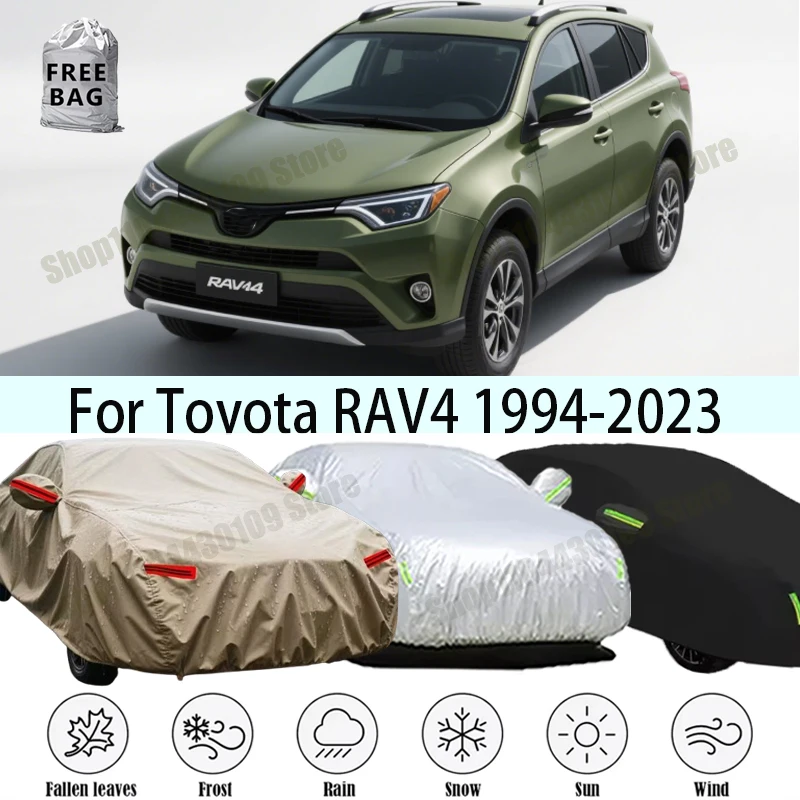 

For Toyota RAV4 1994-2023 210T Polyester All-Weather Outdoor Car Cover Waterproof Anti-UV Dustproof Exterior Protection