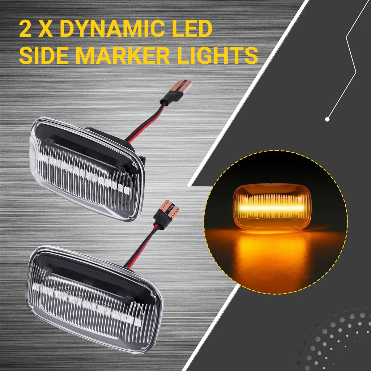 Classic 2Pcs Car Dynamic LED Side Marker Light Turn Signal Light for Toyota Land Cruiser 70 80 100 Series