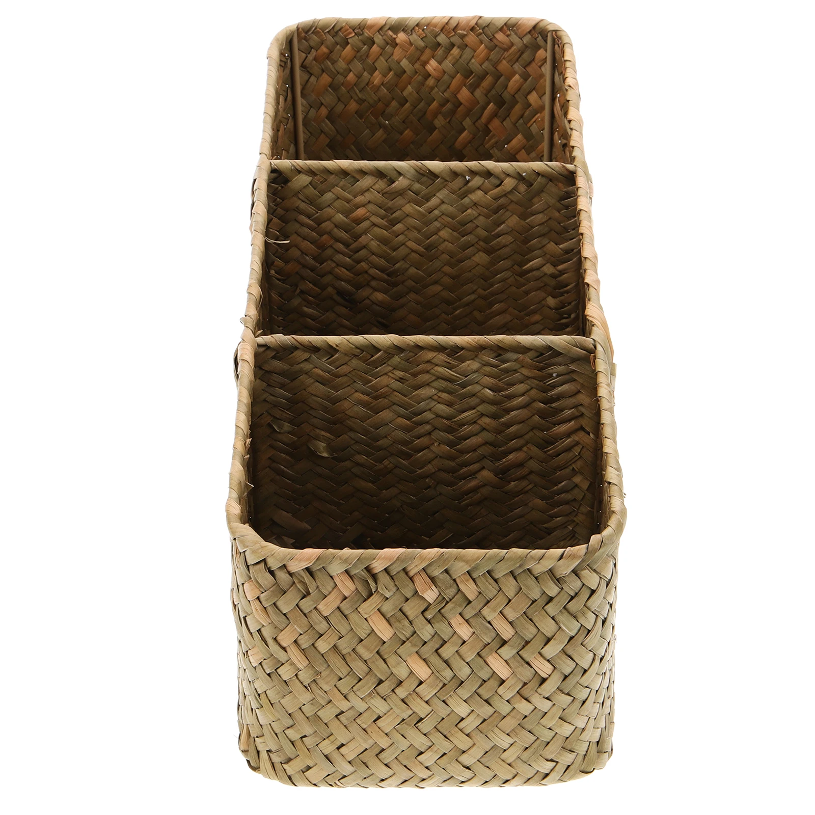 

Woven Storage Basket Desktop Organizer Strong Multi Compartment Household Organizer Box For Home Bedroom