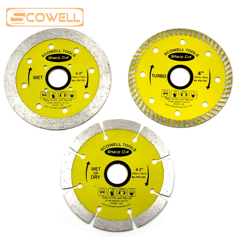 

SCOWELL 105mm Diamond Cutting Disc Tile Cutter Saw Blade for Brick Stone 184mm Carbide Circular Saw Blades For Wood Cutting