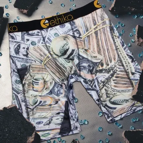 ETHIKA 남자 팬티 인쇄 된 남자 속옷 통기성 메쉬 가랑이 남자 Boxershorts 트렁크 플러스 사이즈 L-3XL 남자 복서 팬티