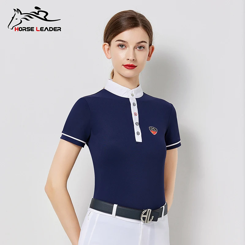 Kaos Berkuda Wanita Cepat Kering, Atasan Lengan Pendek Penyerap Keringat untuk Aktivitas Berkuda Musim Panas