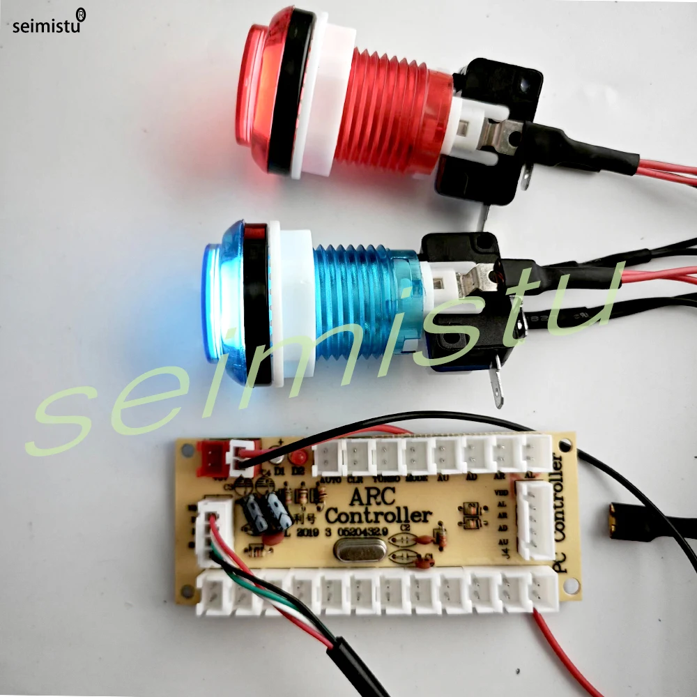 10 stücke LED Arcade Spiel Push Button 5 V 12 v Led Licht Beleuchtete Blub Transparent Mit Mikroschalter Für arcade Spiel DIY TEILE – Detail 2