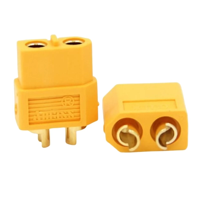 Male+Female Golden Connector / Plug Anti-skid Banana Plug Connector XT60 2PCS
