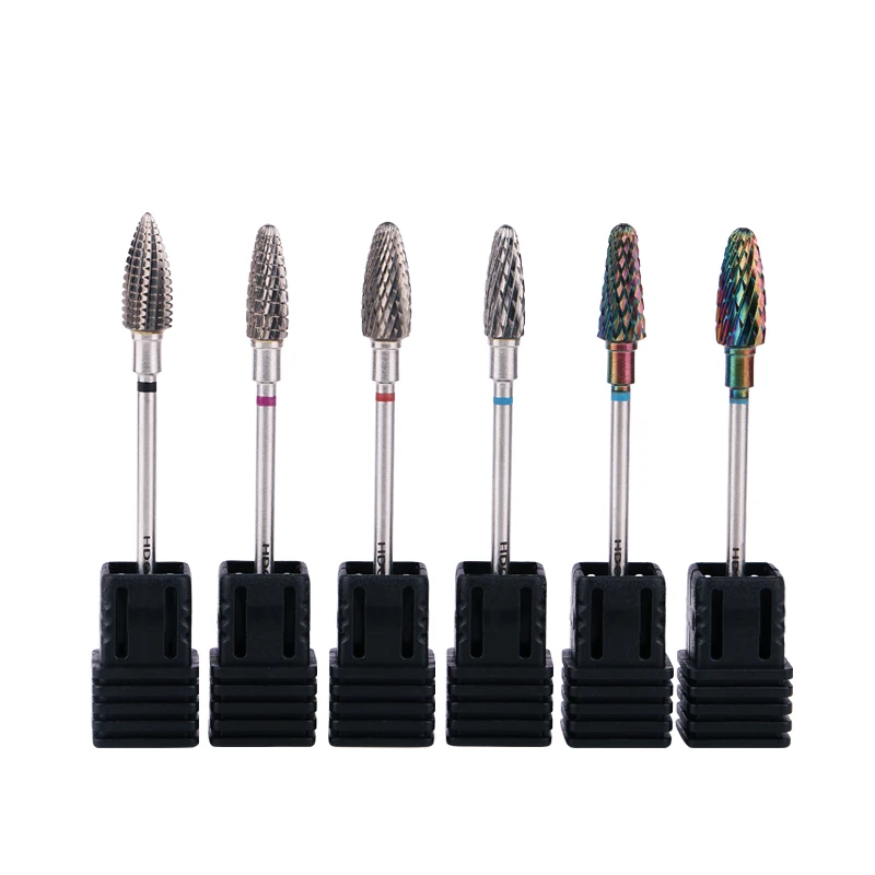 1pcs Tungsten Carbid Polishing Head Set Nail Drill Bits Electric Manicure Head Replacement Device Grinding Bits Mills Cutter