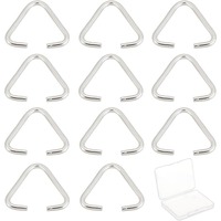 1 Box 100Pcs Triangle Open Rings Stainless Steel Triangle Rings Iron Pinch Bails Keychain Hanger Connector Pinch Bails Links