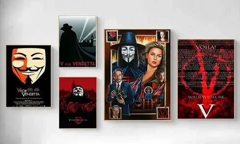 Classic Hackers Movie v for Vendetta, Print Art Canvas Poster For Living Room Decor, Home Wall Picture