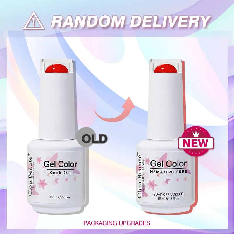 Clou Beaute 15ml 레드 블랙 화이트 그린 네온 젤 매니큐어베이스 탑 코트 벨벳 탑 400 색상 세미 퍼머넌트 젤 네일 바니쉬