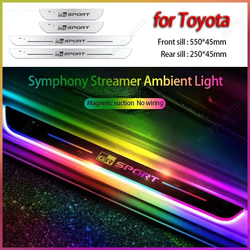 

Car Welcome LED Light Door Sill Plate Anti-scratch Decoration for Toyota GR Sport Corolla Hilux Camry Yaris 4Runner Prius CHR