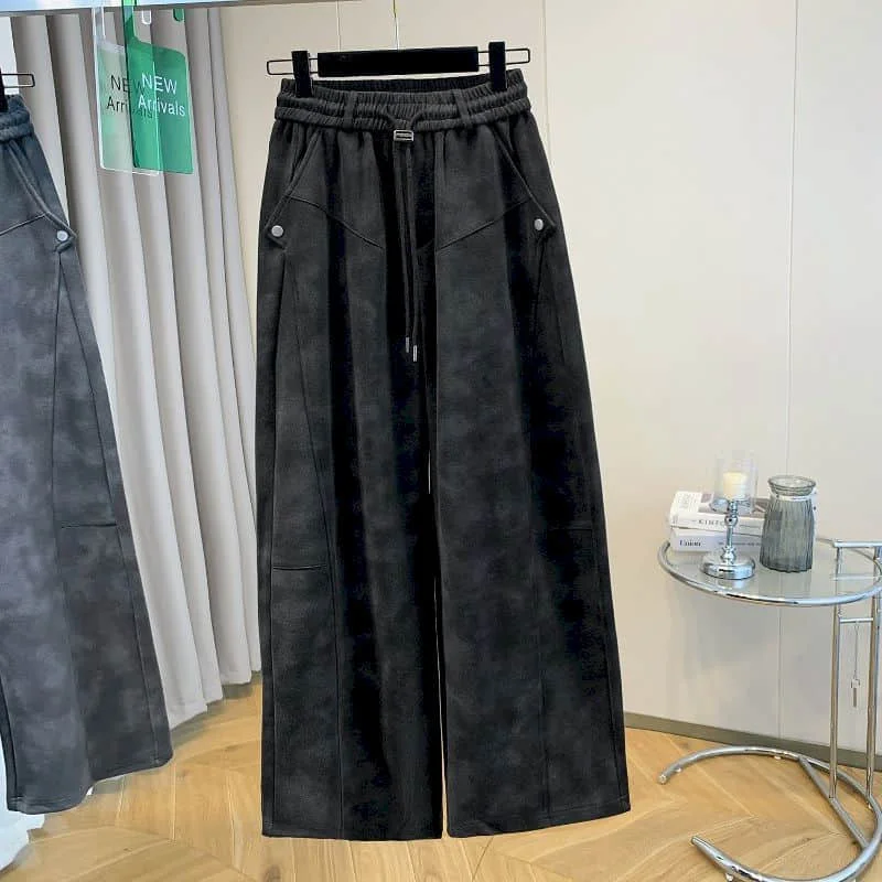 

Прямые брюки с принтом тай-дай, повседневные осенние готические спортивные штаны в корейском стиле, мешковатые брюки с эластичной резинкой на талии, уличная женская одежда