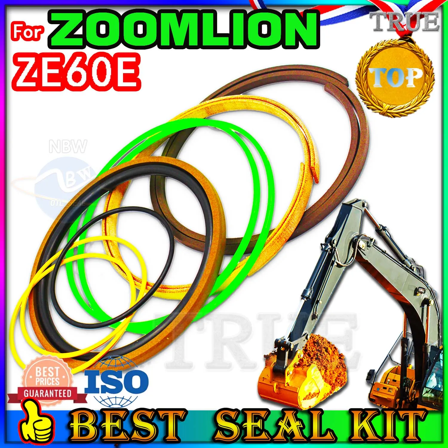 For ZOOMLION ZE60E Oil Seal Repair Kit Boom Arm Bucket Excavator Hydraulic Cylinder Parts MOTOR Piston Rod Shaft Replacement