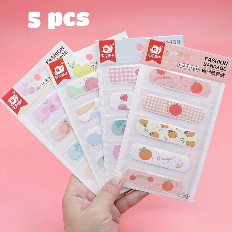 

5 шт./пакет, милый мультяшный полиэтиленовый бинт для детей-водонепроницаемый и эластичный материал, кровоостанавливающий пластырь для повязки, липкий пластырь