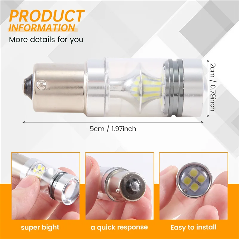 A11M-슈퍼 브라이트 100W 2000Lm 1156 Led 역방향 차량 헤드 라이트 운전 라이트 Ma