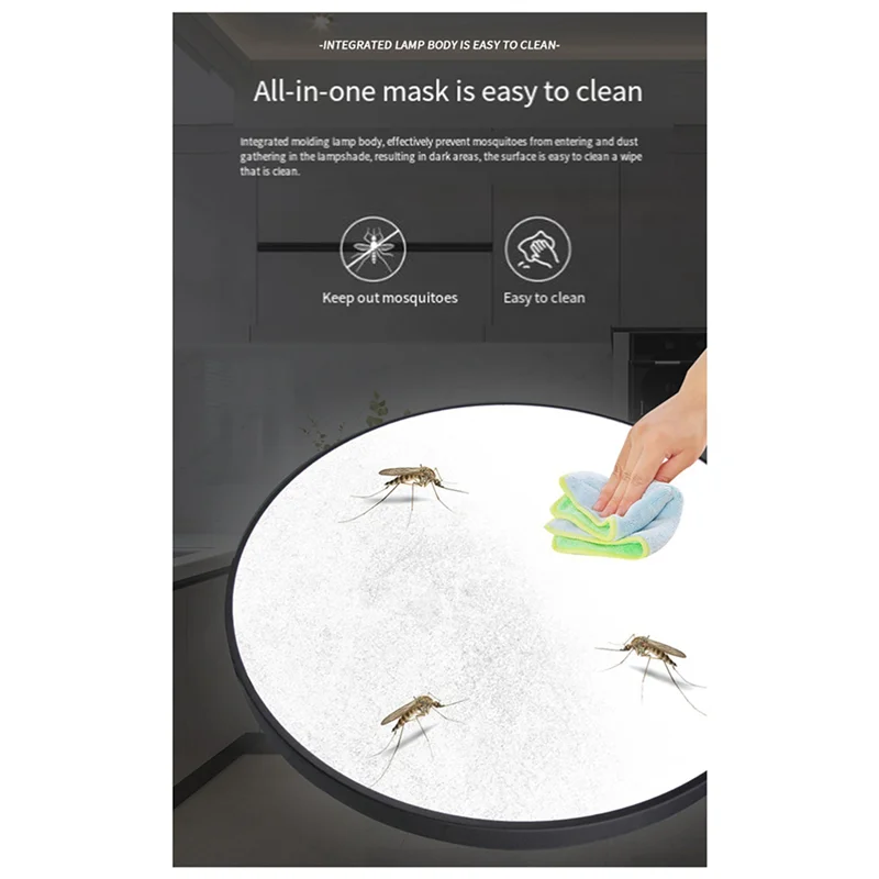 

ABKP-2X Светодиодный потолочный светильник 220 В Потолочный светильник 20 Вт Светодиодная панель для кухни Спальни Ультратонкий потолочный светильник Черный