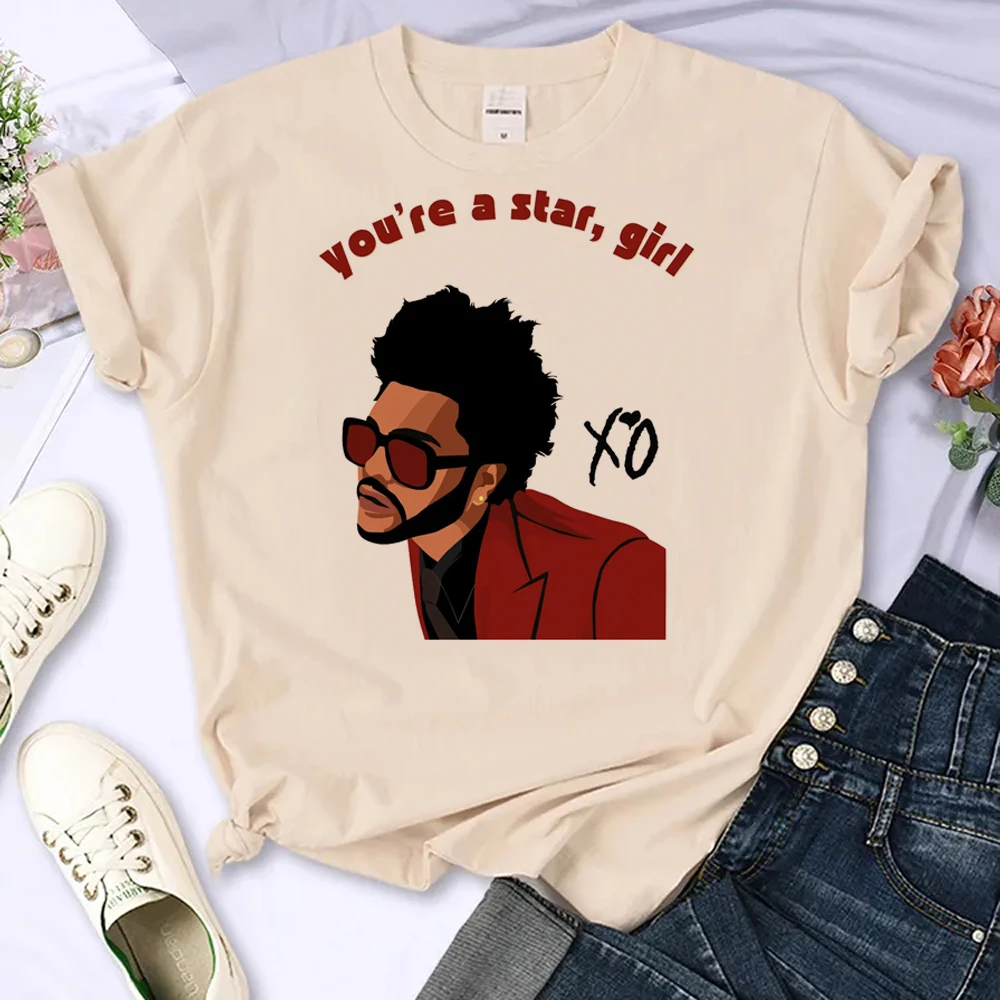 the Weeknd top women summer tshirt girl manga comic Japanese clothing