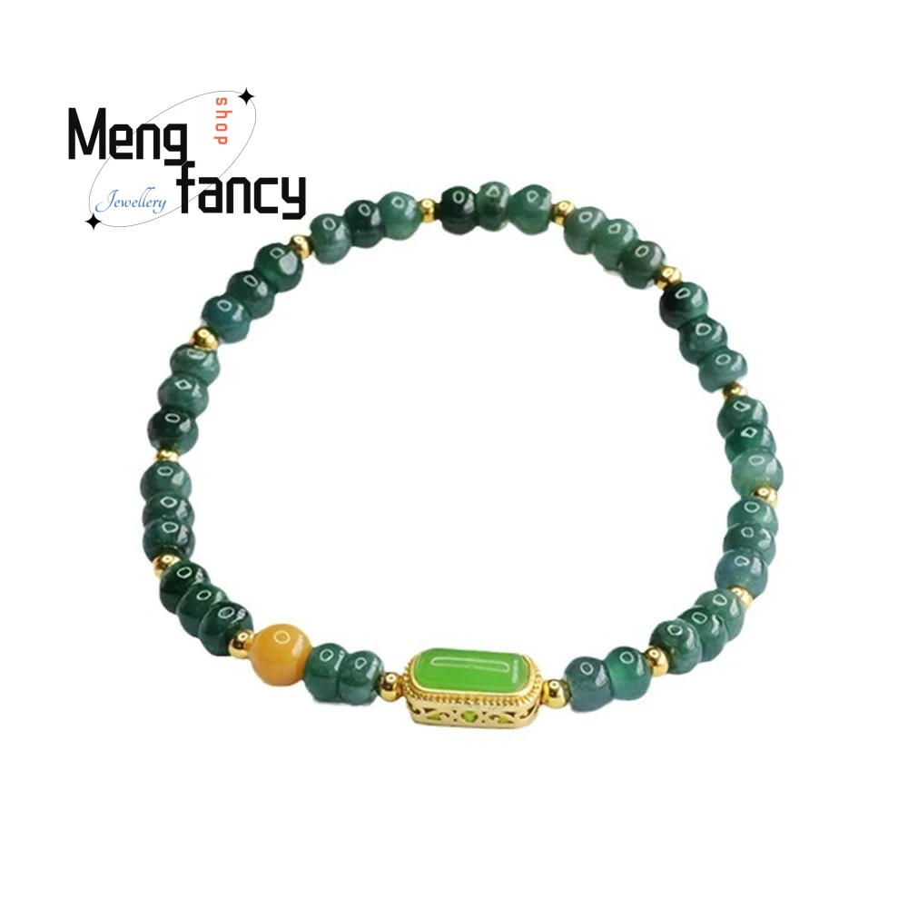 Natural Jadeite Strand Blue Water Abacus Bead Exquisite Elegant Simple High-grade Bracelet Luxury Quality Jewelry Holiday Gifts