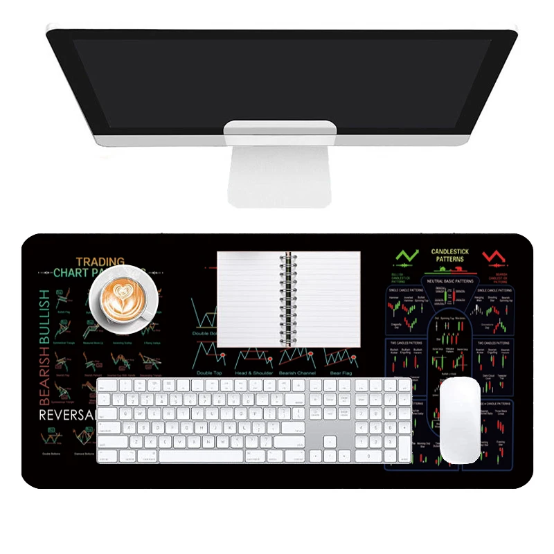 أنماط مخطط التداول وسادة مكتب جلدية حامي الماوس عدم الانزلاق لوحة الماوس الكبيرة المنزل والمكتب حصيرة بو الجلود لوحة الكمبيوتر المحمول