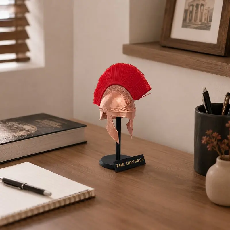 3D-Gedrucktes Mini-Modell eines griechischen Spartanerhelms, Die Odyssee, antiker römischer Helm, Tischdekoration, Sammlerstück