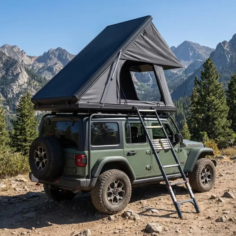 Premium Double Layer Camouflage 420D Oxford Aluminum Honeycomb Shell Roof Tent 3000mm+ Waterproof 4 Person Four-Season Camping